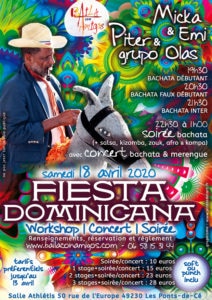 Fiesta Dominicana : soirée workshop, concert, danse du 18 avril 2020